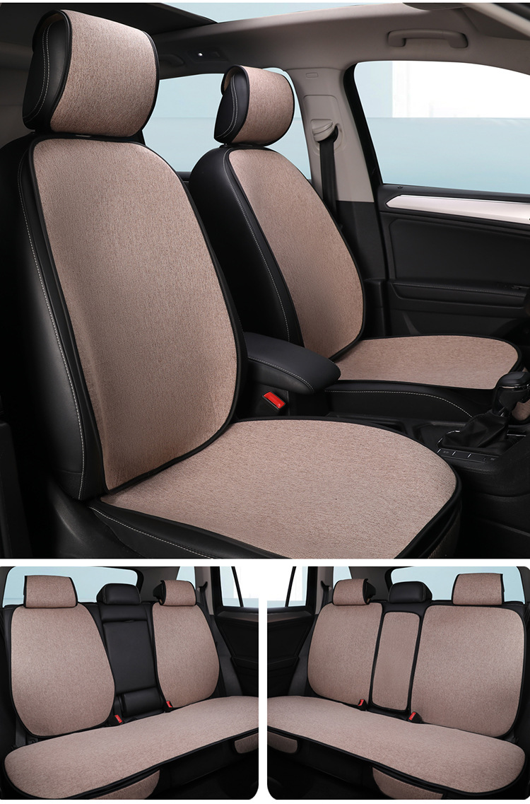 Car Seat Cushion, Suitable for All Seasons, Summer Imitation Linen Ventilation Seat Cushion That Won'T Get Hot in the Sun