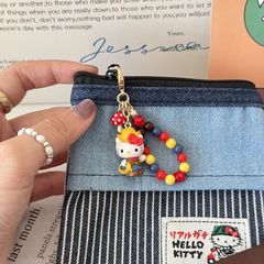 オリジナルの手作りのかわいいデニムのキノコの子猫の女性のカバンはファスナーをひっくり返します。