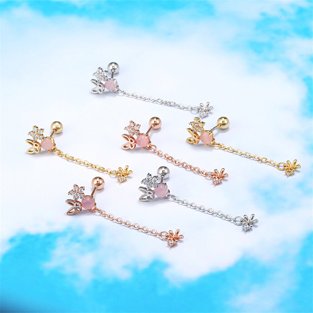 long temperament small fashion star ear bone studs butterfly earrings