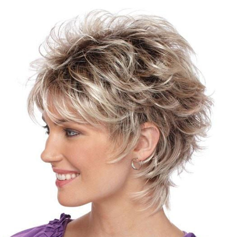 Women's Simple Style Casual Party High Temperature Wire Homogeneous And Oblique Short Curly Hair Wigs display picture 2