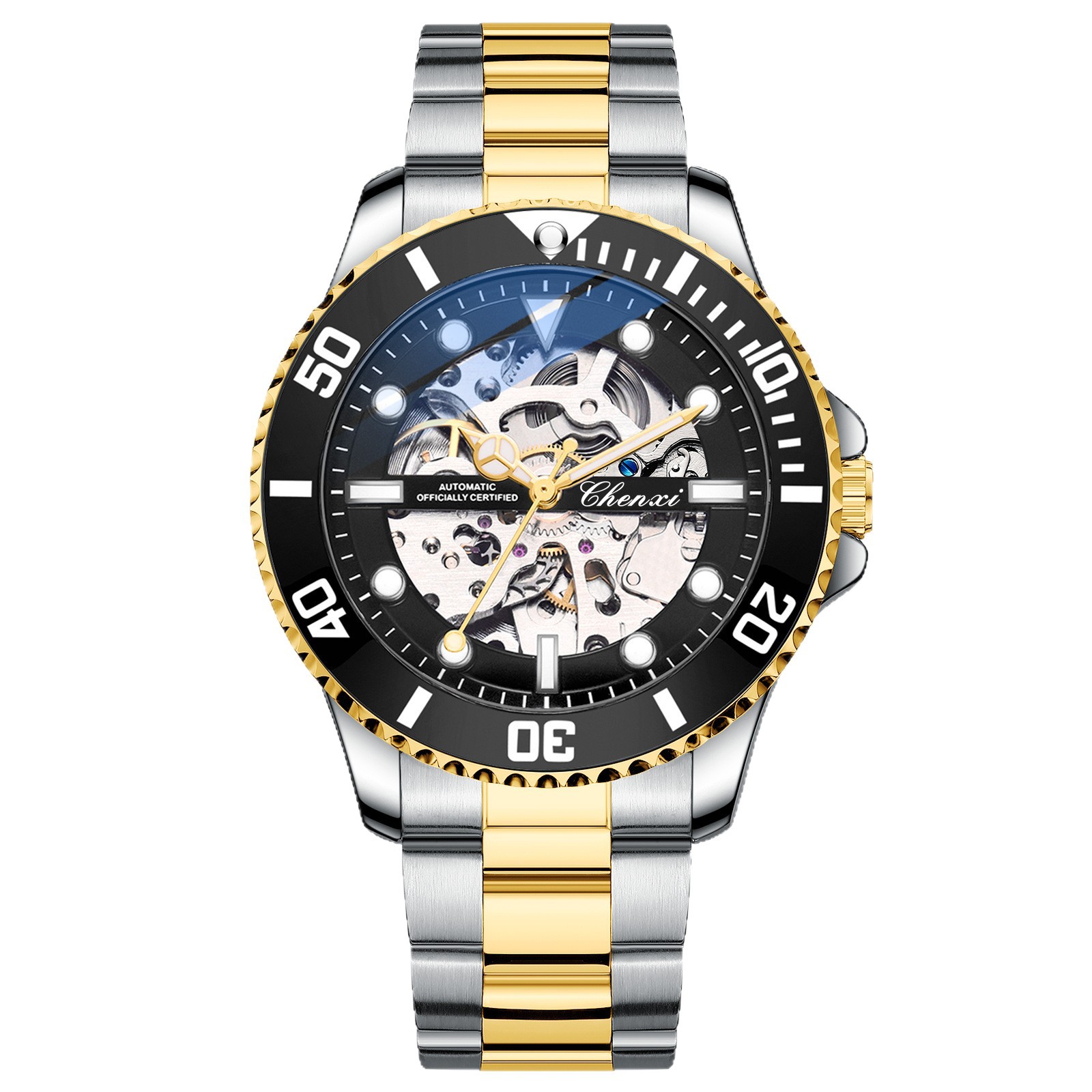 Dawn Brand Water Ghost Explosions Hollow Automatic Mechanical Watch Cross-border Fashion Waterproof Men's Watch Mechanical Watch