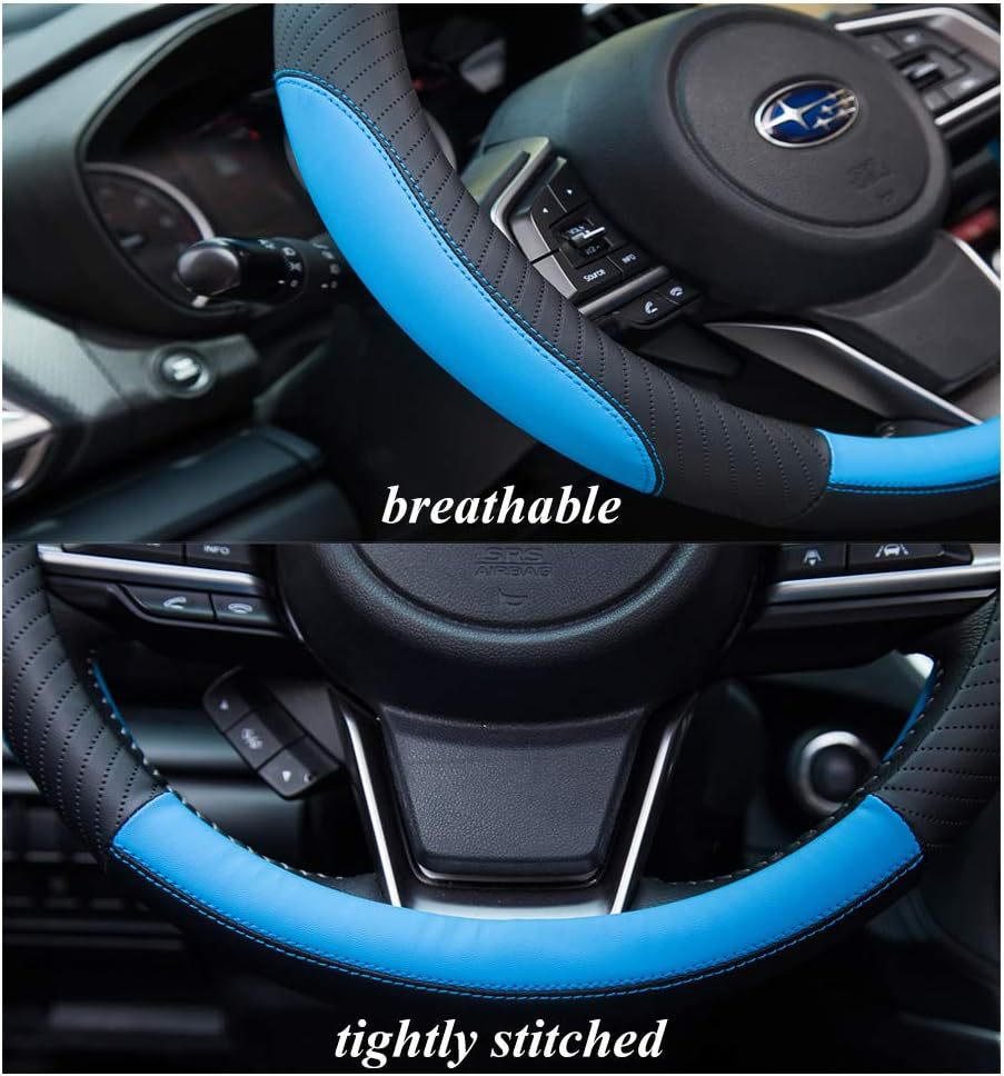 Cross-Border E-Commerce Popular Car Steering Wheel Cover White Rubber Inner Ring Leather Embossed Four-Season Universal Handlebar Cover Wholesale