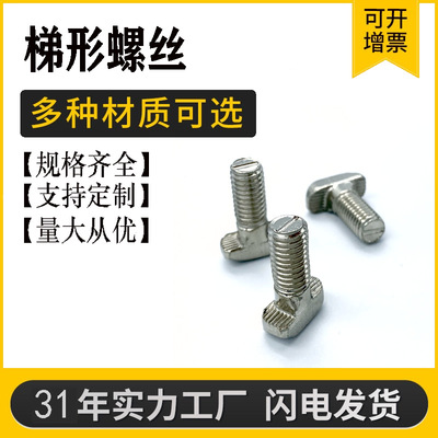 欧标国标T型螺栓 镀镍镀锌t形锤头螺栓20/30/40型 M5M6M8船头螺丝