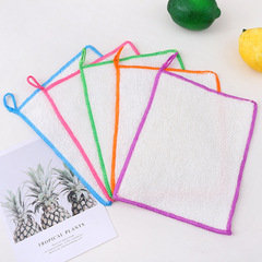 批發竹棉纖維彩邊洗碗巾廚房清潔抹布不粘油不掉毛洗碗百潔布