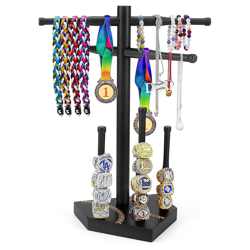 New Wooden Championship Ring Storage Rack Desktop Softball Ring Collection Rack Can Be Stacked with Baseball Ring Display Rack