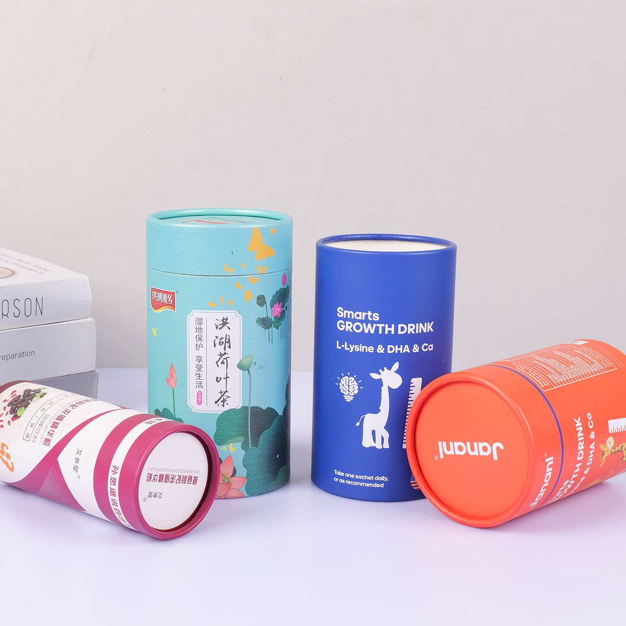 纸罐定制纸筒彩色茶叶圆筒彩色圆形包装盒牛皮纸线香食品罐薯片罐