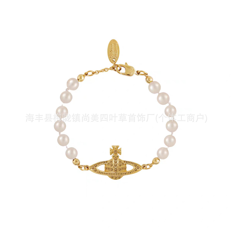 西太后高版本土星珍珠项链薇薇安经典款百搭满钻锁骨链女厂家直销|undefined