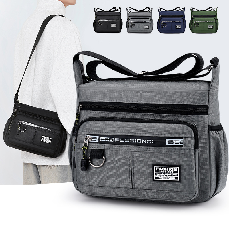Men's Crossbody Bag, Large Capacity, Multi-Pocket Business Bag, Multi-Layer Men's Bag, Shoulder Bag, Waterproof and Wear-Resistant Backpack