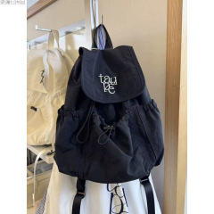 新款韩国背包小众设计尼龙旅行书包抽绳户外大容量休闲轻便双肩包