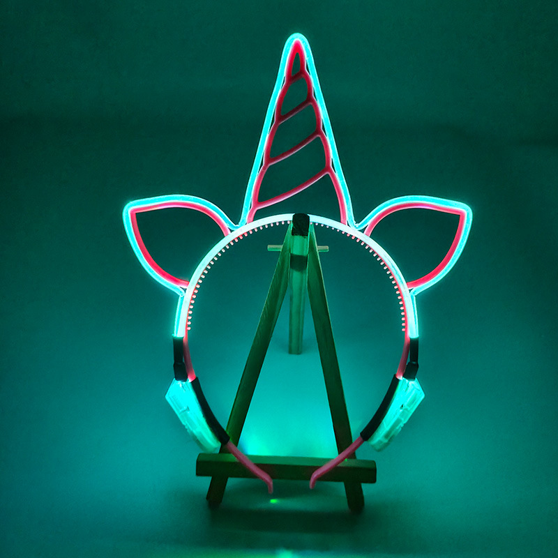 Description Picture 6 of itemBirthday LED Light Up Headband Cat Ear Hairband Bar Party Supplies Glowing Masquerade Headband Halloween Christmas Supplies