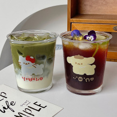 Bo Limei Korean ins style glass cold brew coffee cup rabbit water cup glass large capacity drinking cup