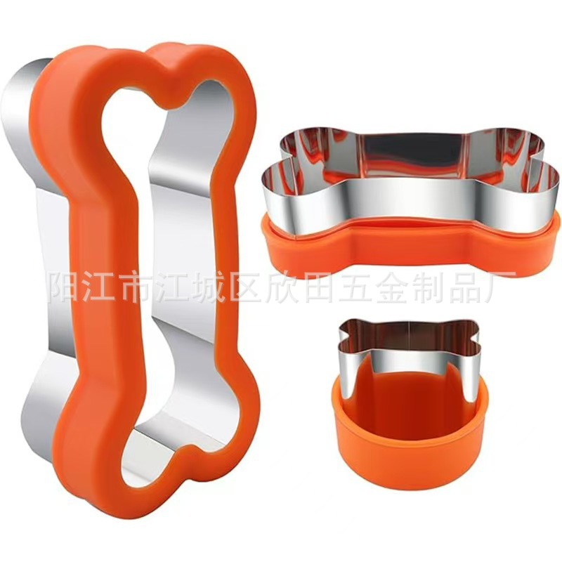 Amazon Bone Cookie Mold Set de acero inoxidable Cartoon Sandwich Molde de herramientas de horneado Factory Wholesale