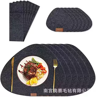 批发跨境亚马逊毛毡西餐垫杯垫餐桌隔热垫吸水厂家可加logo美式
