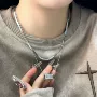 辣妹百搭卫衣t恤锁骨链