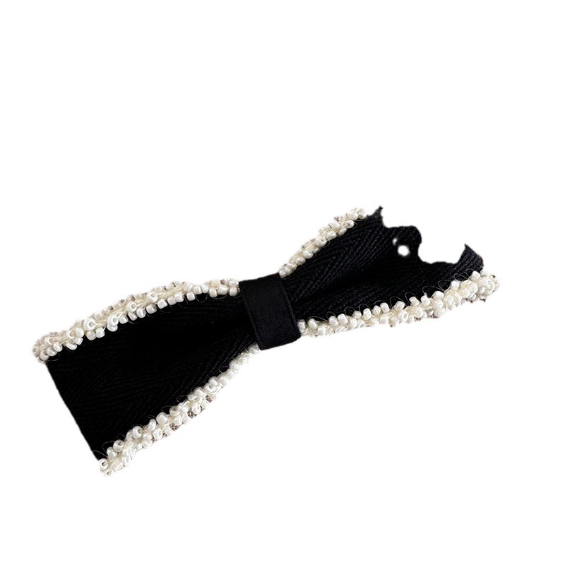 Accessoires pour cheveux de Corée du Sud, clip supérieur, bord perlé de haute qualité, élégant nœud, épingle à cheveux, pince à ressort, épingle à cheveux Dongdaemun, coiffure_voghion.com