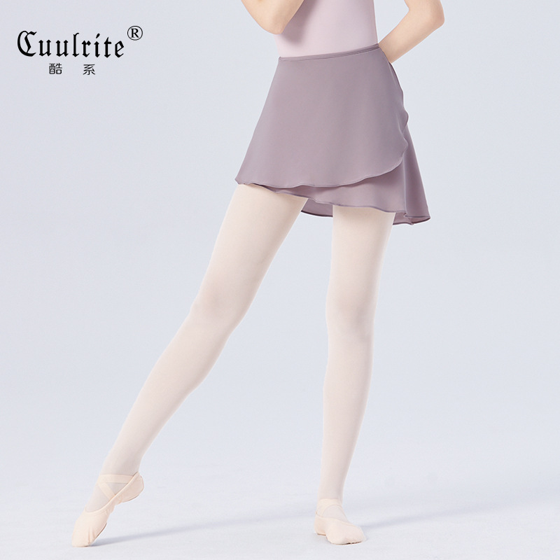 Adult Ballet Skirt One-piece Lace-up Chiffon Half-length Skirt Dance Training Body Skirt Front Short Back Long Dance Skirt