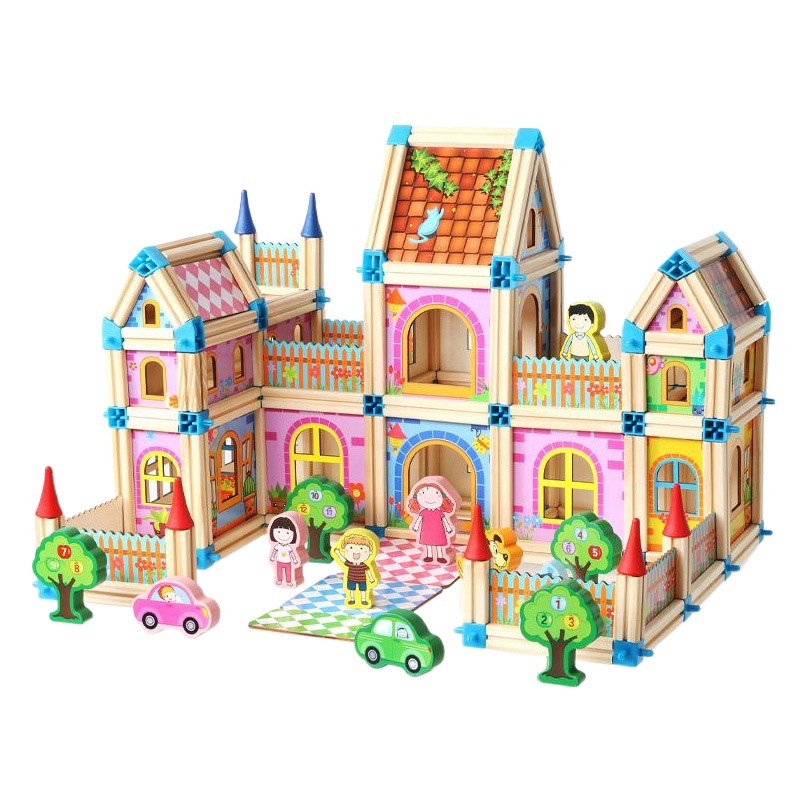 Bloques de Construcción de Casa de Madera Infantil Modelo 3D para Niños de 4 a 6 Años image 1