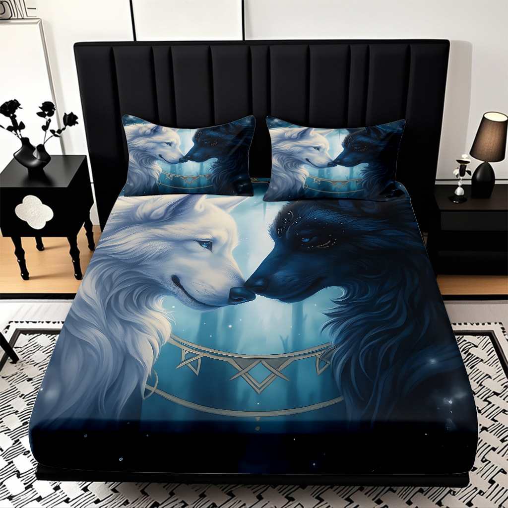 TEMU / JIT Hot Wolf 3D Digital Printing Quilt Set Soporte internacional exclusivo para la impresión