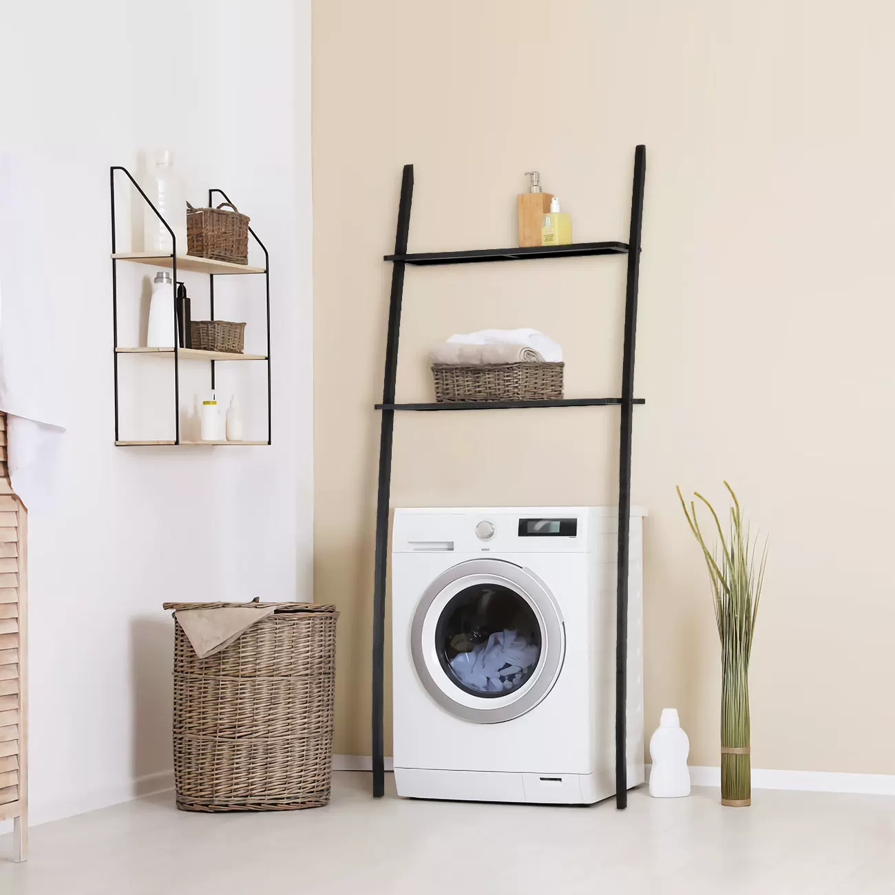 极简风现代简约时尚卫生间置物架浴室收纳架马桶上架洗衣机上架