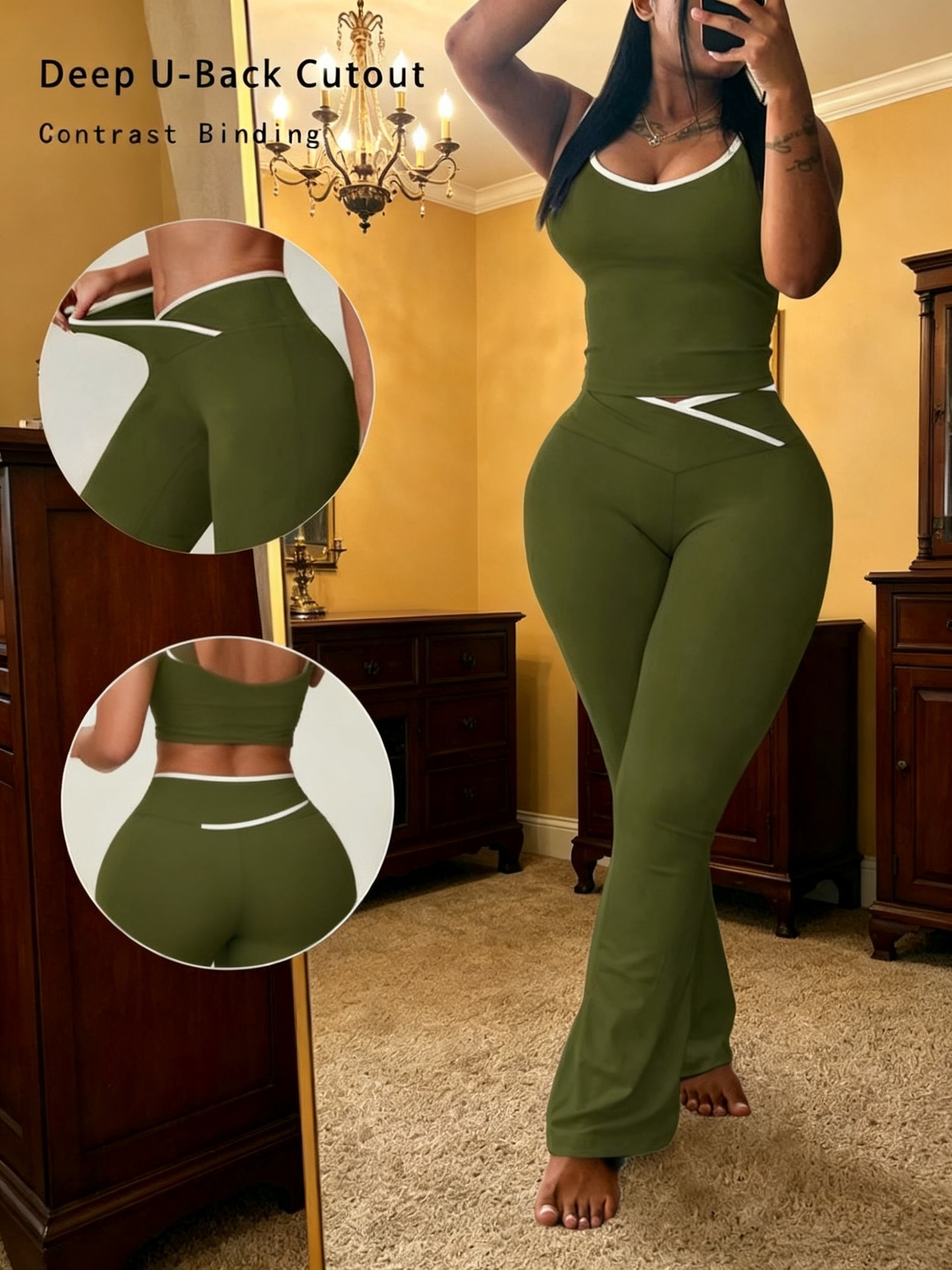 Women's Clothing Women's Style Round Neck Two Piece Set Summer Casual Vest Top And Trousers For Formal & Casual For Women_ecoleips.com