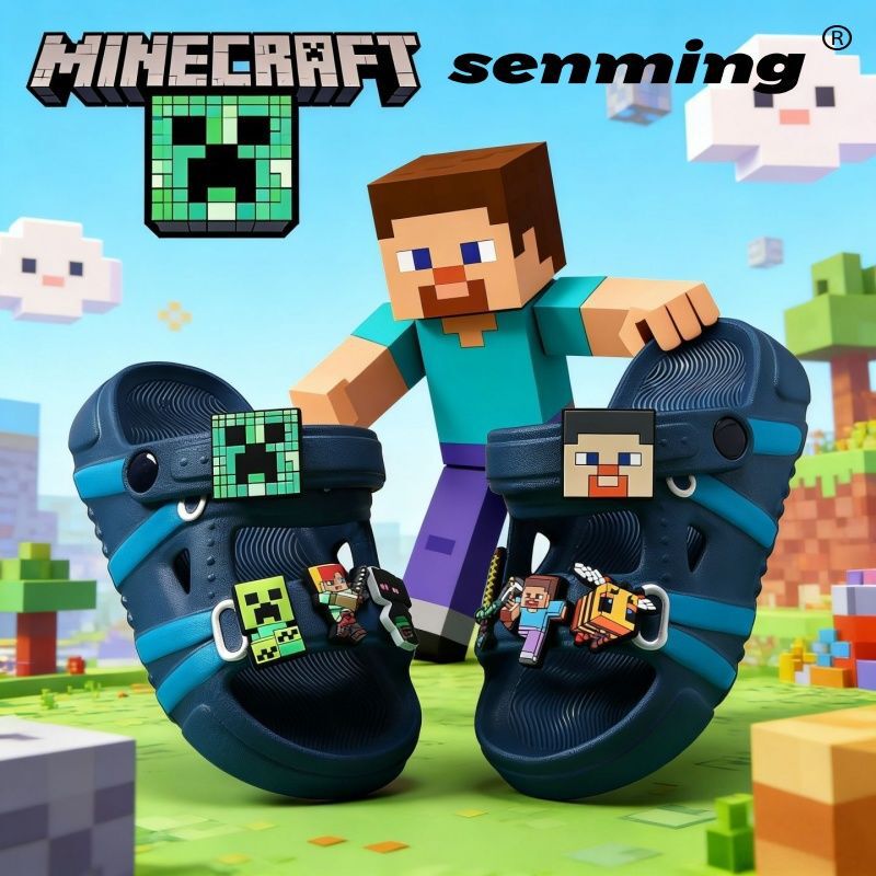 Minecraft Kidsren's Slippers Boys' Slippers 2026 Summer New Sandals Boys Non-Slip Outdoor Beach Shoes