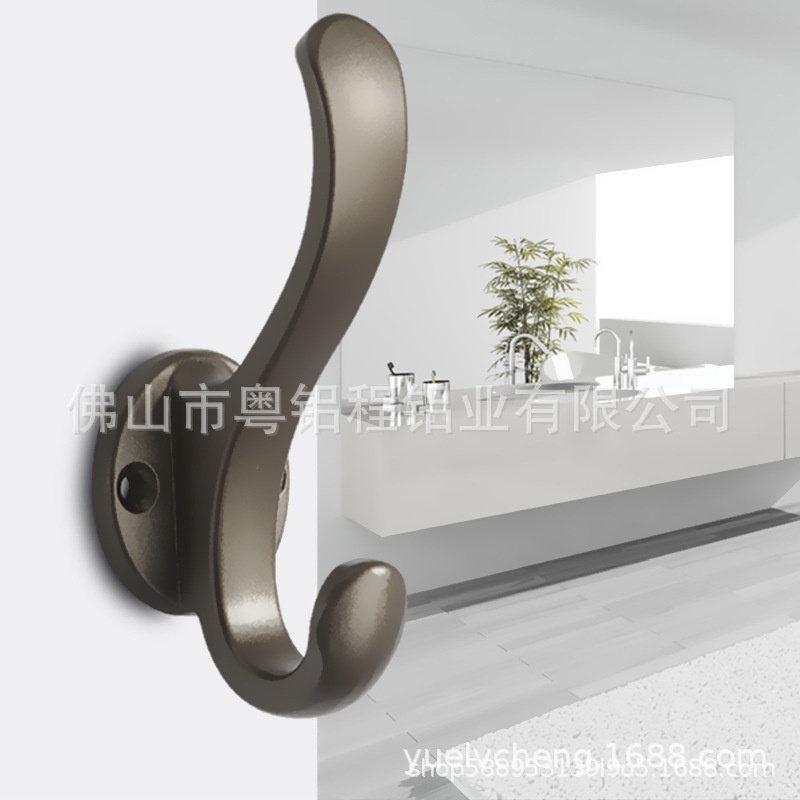 现代简约挂衣钩打孔固定卧室浴室鞋柜进门玄关橱柜黑色衣帽钩|undefined