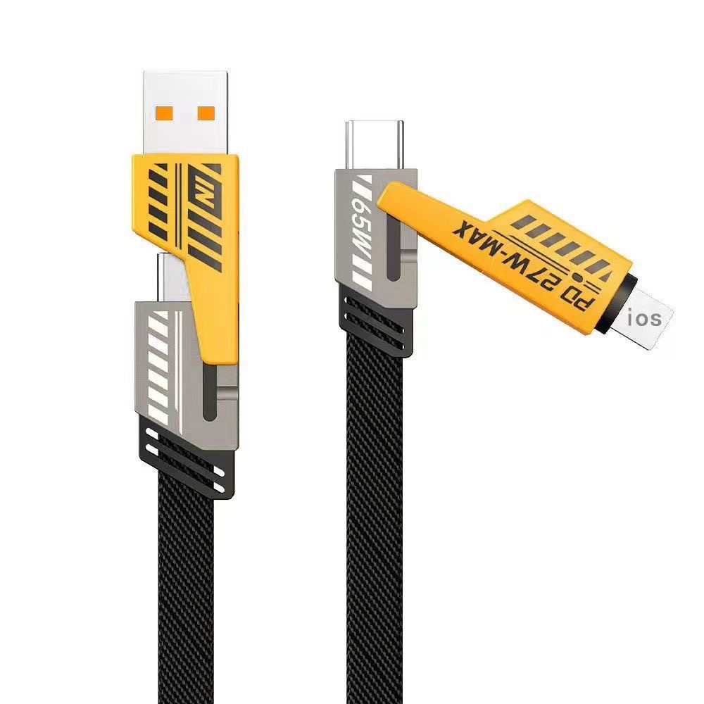 [Source Factory] 65W 4-in -1 Super Fast Charge Line for Huawei Android Apple 15 Laptop.