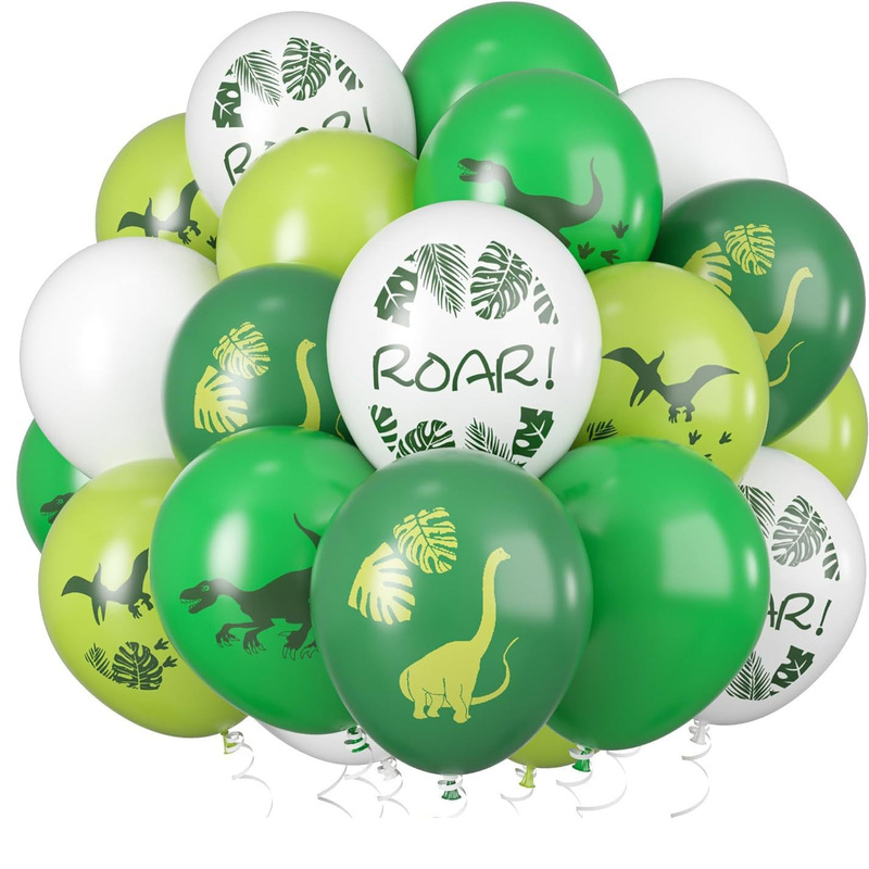 Cross-Border Amazon 12inch Latex Dinosaur Balloon Theme Set Green Jungle Birthday Party Decorative Balloons