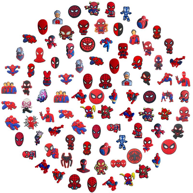 Spiderman Theme Shoe Buckle Diy Shoe Accessories Cartoon Cute Removable Shoe Ornaments Cross-border Hot-selling Hole Shoes PVC