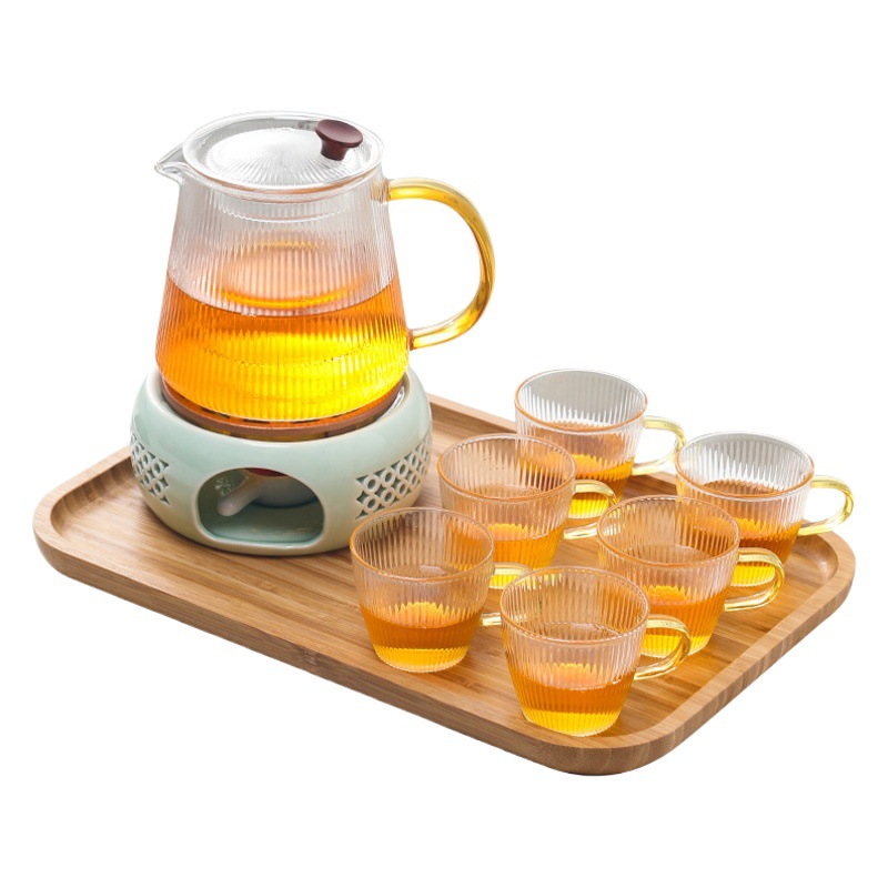 Té estufa vela restaurante Hotel hogar base de cerámica chino hueco aislamiento calefacción vidrio fruta flor tetera