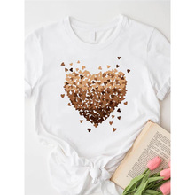 Love Heart Trend Tee Top Graphic T-shirts T Female Short Sle
