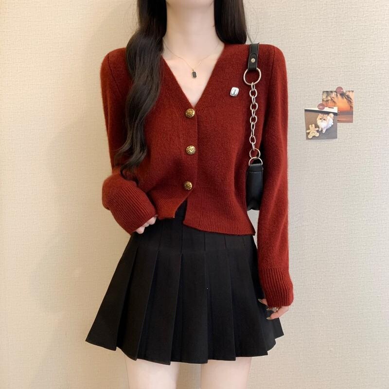 Women's snake-patterned knitted cardigan with red spring/autumn short sweater jacket, suitable for winter, Christmas, and the year of the snake Women's snake-patterned knitted cardigan with red spring/autumn short sweater jacket, suitable for winter, Christmas, and the year of the snake