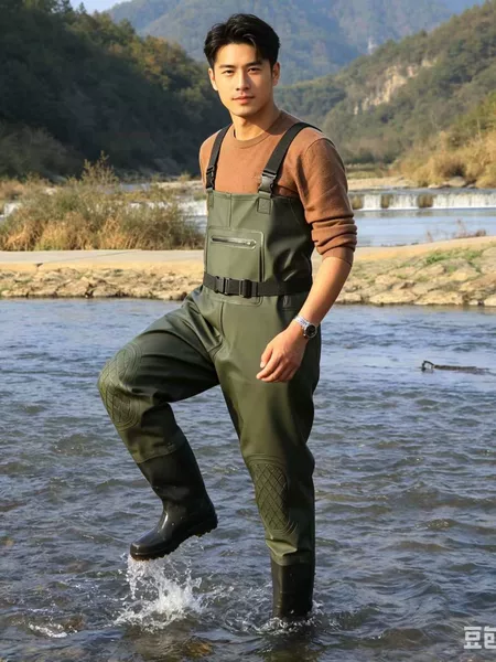 Double-knee waterproof wading pants, thickened and wear-resistant fishing pants, waterproof pants, rain pants for men
