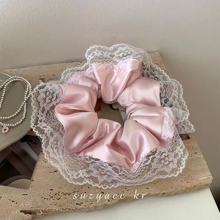 7＃粉色-蕾丝花边发圈