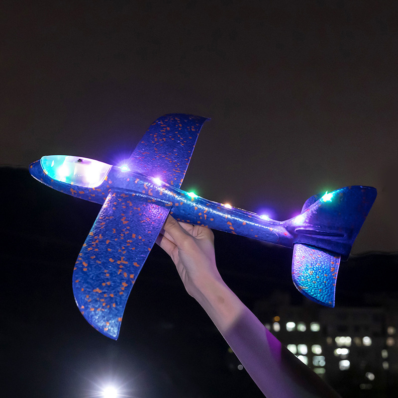 48 センチメートル大型 LED 発光手投げフォーム飛行機グライダーランブラー子供の航空機模型玩具|undefined