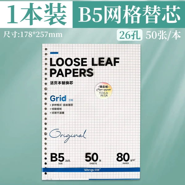 B5 grid refill-50 sheets