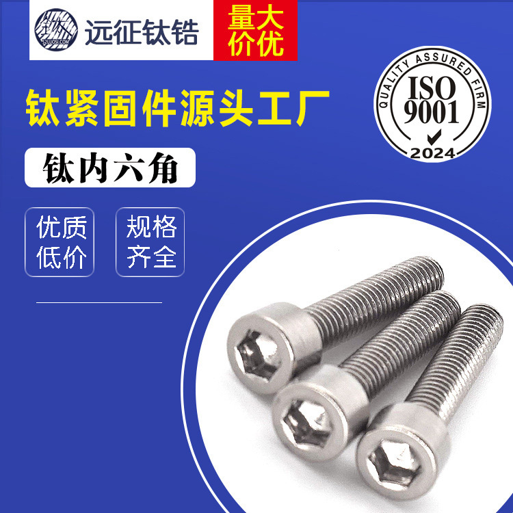 现货供应 TC4 钛合金内六角螺钉 钛元杯机钉 钛螺丝