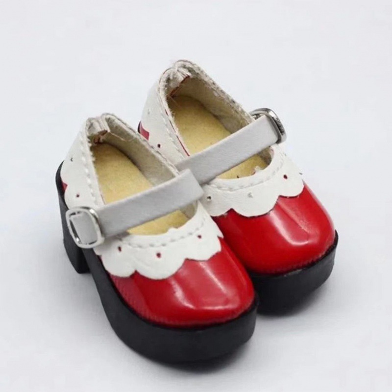 4 점  신발 센티미터 인형 신발 중간 발 뒤꿈치 작은 가죽 신발 레이스 속편 하이힐