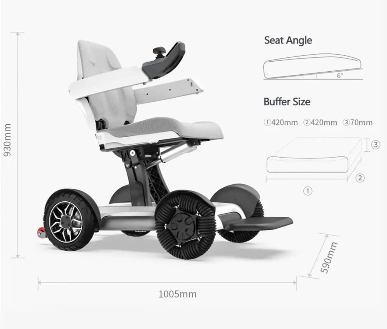 Amazon Cross-Border Mobile Phone-Controlled One-Touch Folding Electric Mobility Scooter for Disabled People, Electric Wheelchair, Electric Four-Wheeler