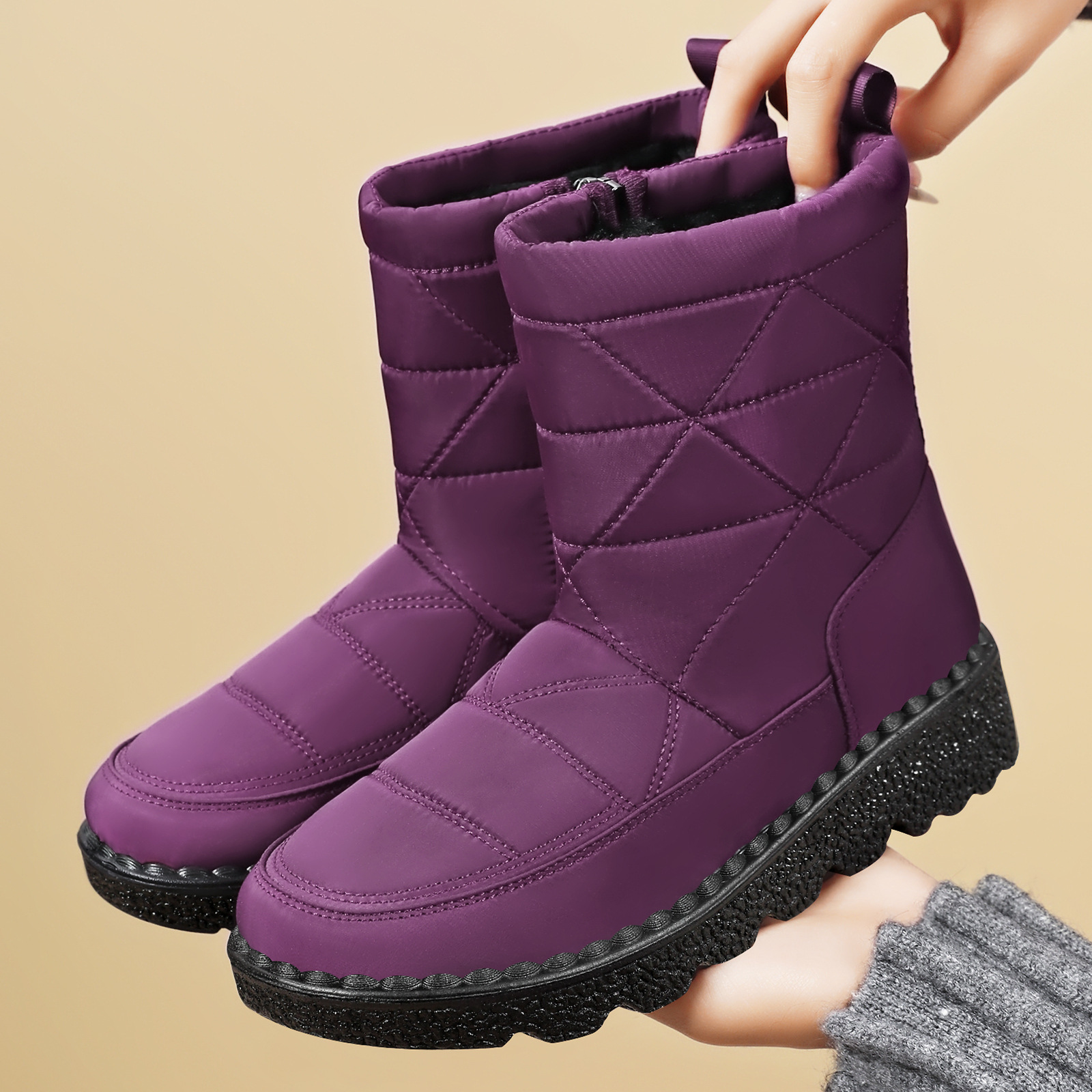 Zapatos de algodón de invierno de poliuretano para mujeres botas de nieve transfronterizas botas impermeables al aire libre botas de algodón