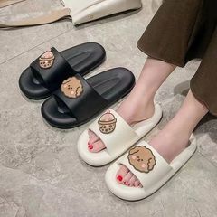 踩屎感女士涼拖鞋夏季外穿2024新款卡通室內家居浴室洗澡防滑拖鞋