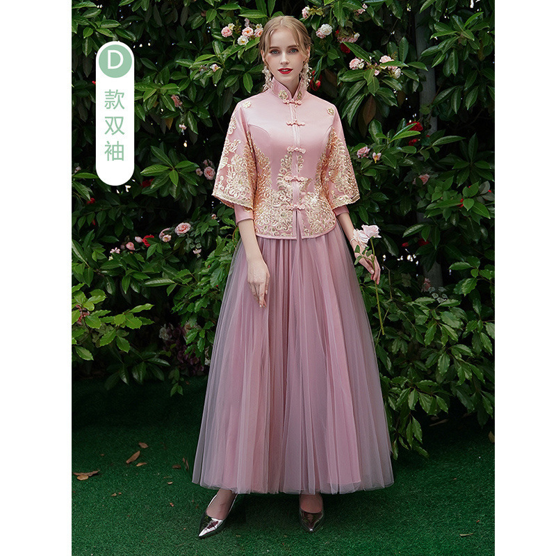 新しい中国風のブライズメイドドレス、ライトラグジュアリーニッチハイエンドシャンパンカラー改良されたツーピーススーツシスタードレス毎日着用可能|undefined