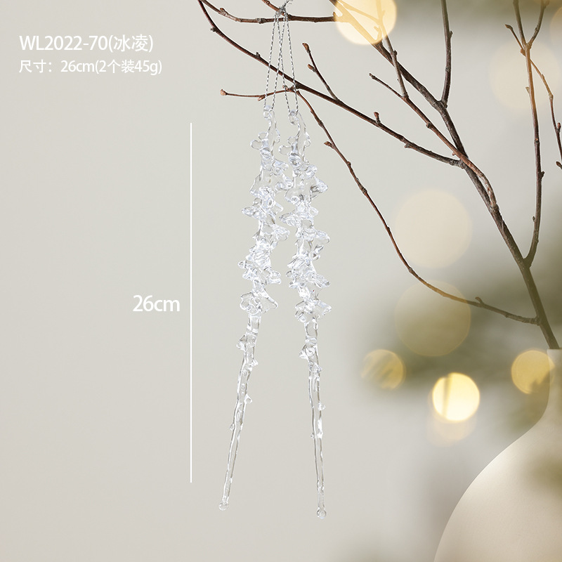 Decoraciones de árbol de Navidad ventana escenario de decoración accesorios colgante acrílico transparente flocos de nieve guirnaldas bolsas de regalo colgante