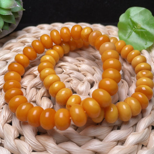 Natural old wax abacus beads beeswax bracelet diy wholesale amber accessories men's accessories women's necklace handmade loose beads