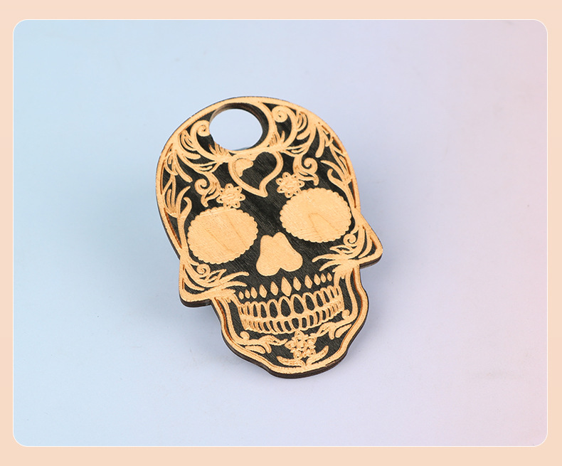 Cat, Snake, Skull Pattern Retro Style Retro Cat Snake Skull Wood Daily Party Supplies Decorations 1 Piece