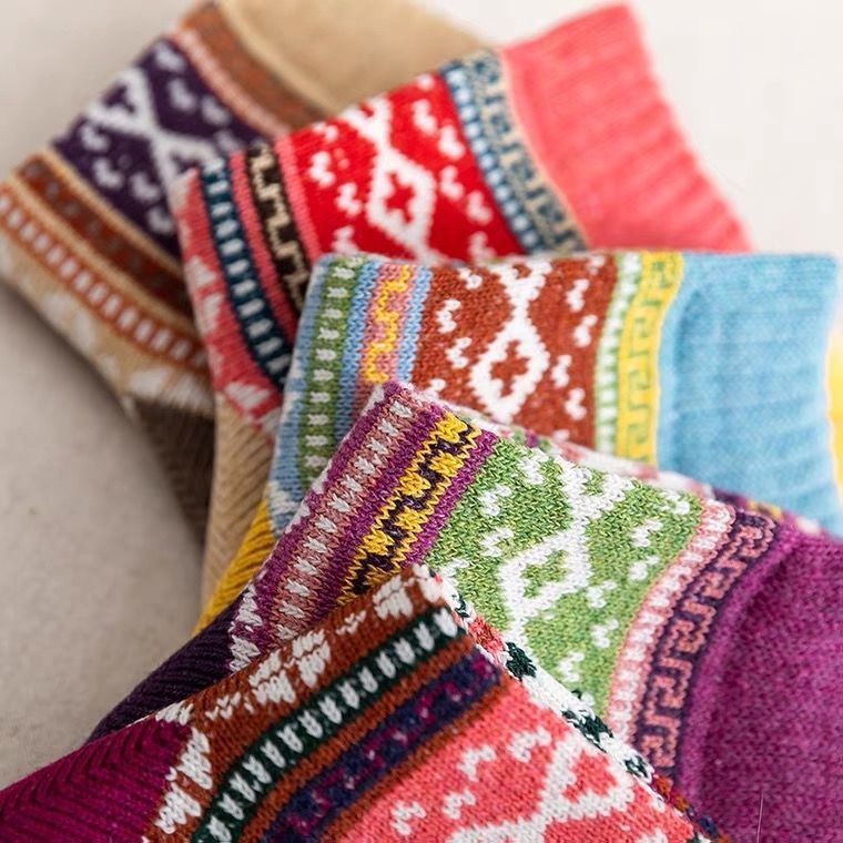 Thick Needle And Thread Thickened Warm Wool Socks - Diamond
