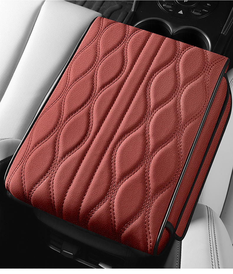 2026 New Car Interior Accessories Nappa Pattern Eco-Leather Armrest Box Mat