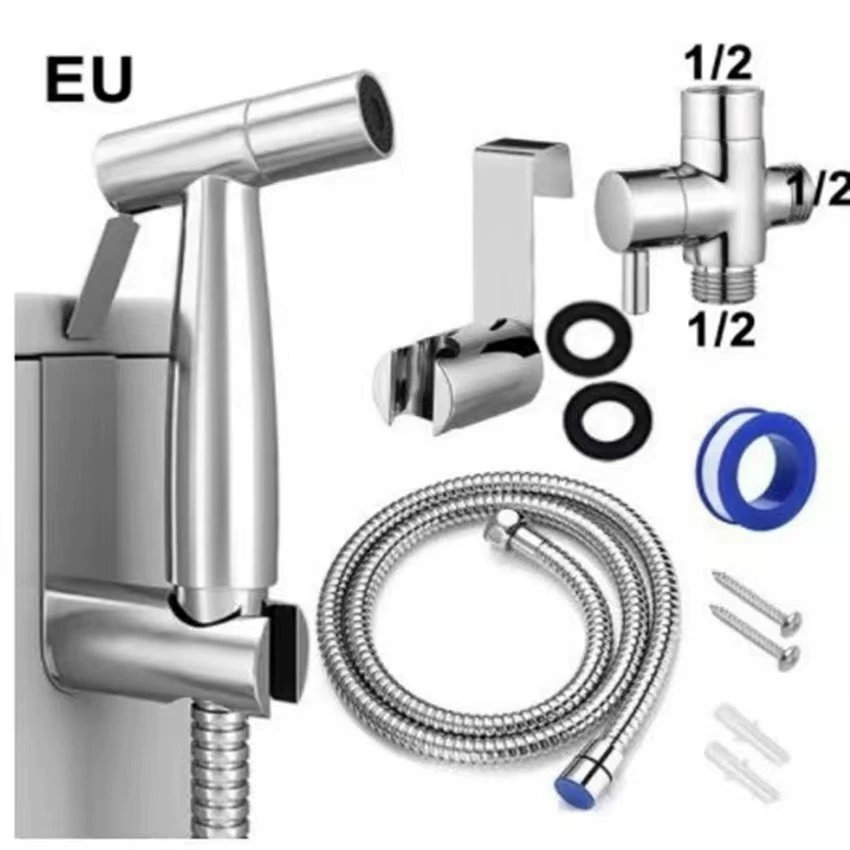 Бытовой туалет-компаньон один на два, треугольный клапан, биде для ванной комнаты, бустер высокого давления, распылитель, водяной пистолет