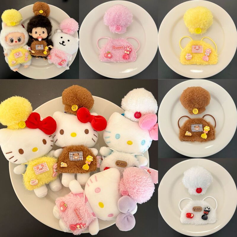 [Only for Baby Clothes] Stuffed Chef Hat, Apron, Kitten Fork Decoration, Baby Clothes Set, Trendy Toy Doll, Universal and Versatile