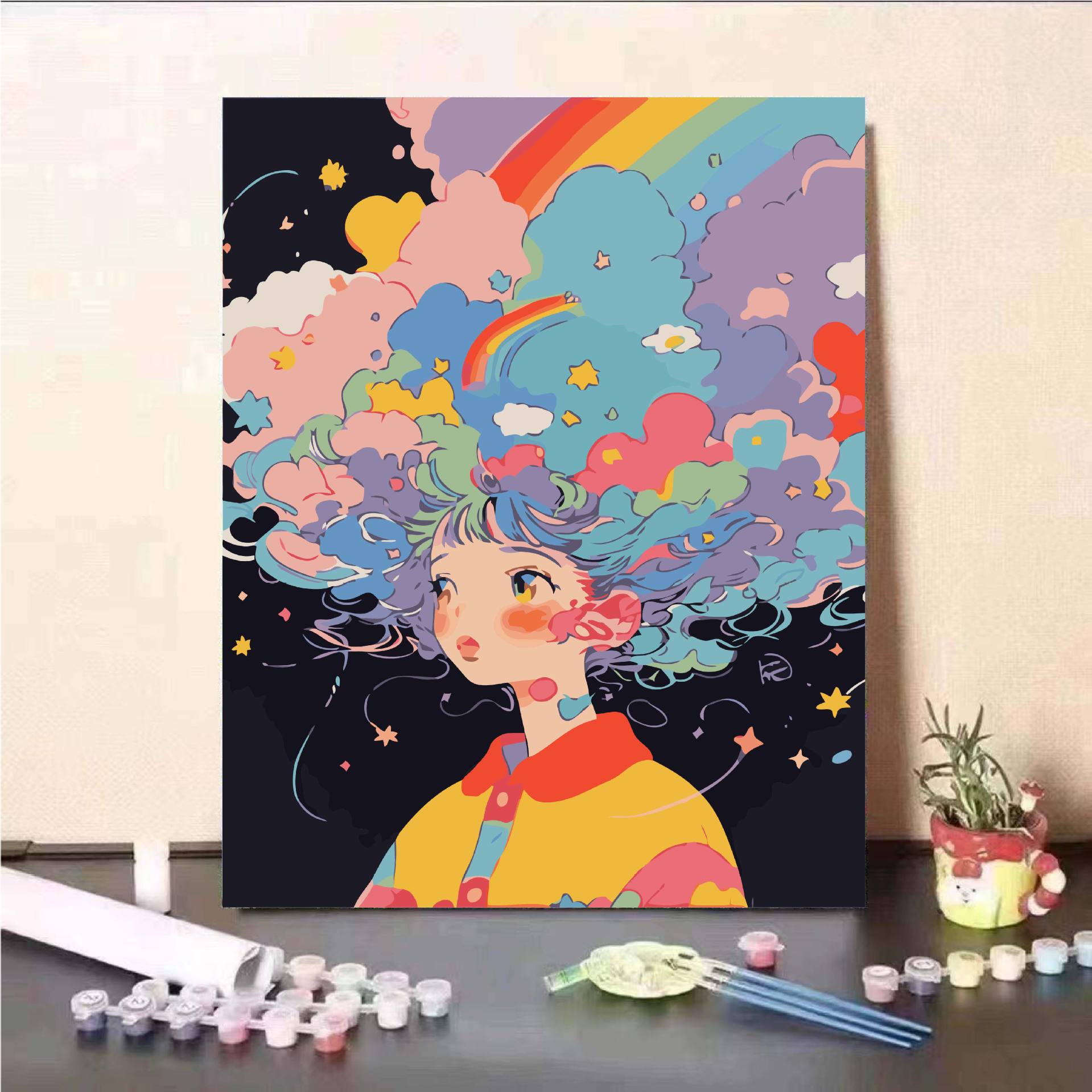 Cosmos Dreamer DIY Digital Oil Painting 2024 nuevo dibujos animados personajes de pintura a óleo de relleno curar la reducción de presión pintura a mano